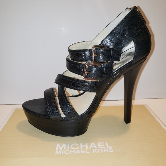 New in box. Michael Kors platform leather heels - Picture 4 of 8